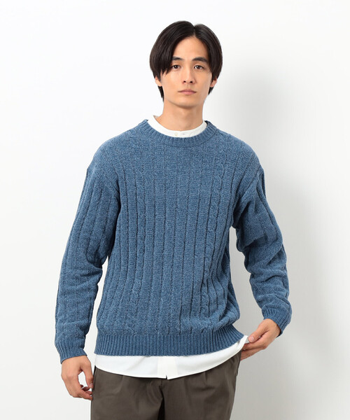 COMME CA ISM(コムサイズム)の「モール ケーブル入りワイドリブニット(ニット/セーター・メンズ・ミント/サックスブルー/ブラック/グレー・LARGE/MEDIUM)」の17枚目の写真