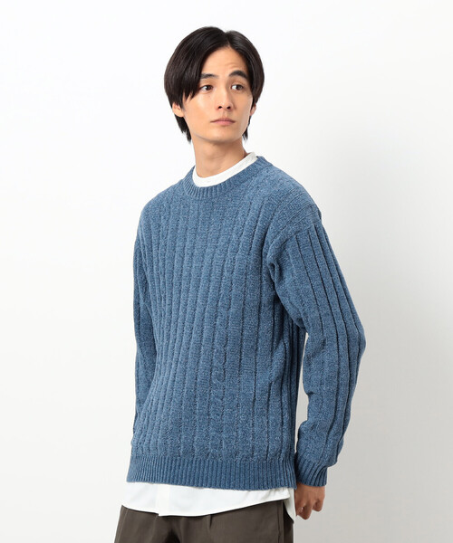 COMME CA ISM(コムサイズム)の「モール ケーブル入りワイドリブニット(ニット/セーター・メンズ・ミント/サックスブルー/ブラック/グレー・LARGE/MEDIUM)」の19枚目の写真