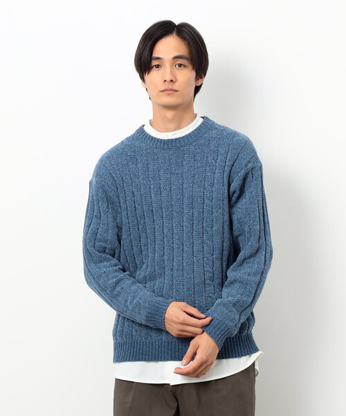 COMME CA ISM(コムサイズム)の「モール ケーブル入りワイドリブニット(ニット/セーター・メンズ・ミント/サックスブルー/ブラック/グレー・LARGE/MEDIUM)」の20枚目の写真