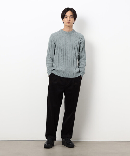 COMME CA ISM(コムサイズム)の「モール ケーブル入りワイドリブニット(ニット/セーター・メンズ・ミント/サックスブルー/ブラック/グレー・LARGE/MEDIUM)」の22枚目の写真