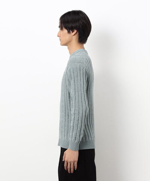 COMME CA ISM(コムサイズム)の「モール ケーブル入りワイドリブニット(ニット/セーター・メンズ・ミント/サックスブルー/ブラック/グレー・LARGE/MEDIUM)」の14枚目の写真