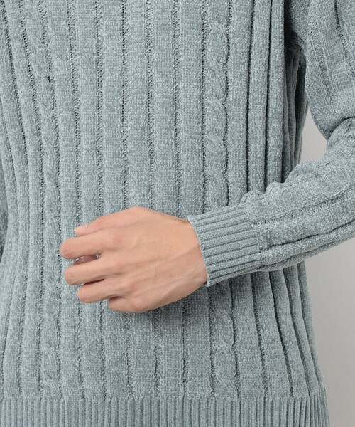 COMME CA ISM(コムサイズム)の「モール ケーブル入りワイドリブニット(ニット/セーター・メンズ・ミント/サックスブルー/ブラック/グレー・LARGE/MEDIUM)」の5枚目の写真