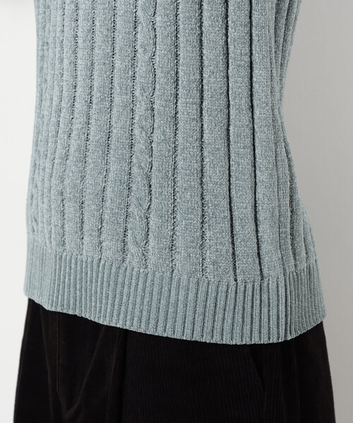 COMME CA ISM(コムサイズム)の「モール ケーブル入りワイドリブニット(ニット/セーター・メンズ・ミント/サックスブルー/ブラック/グレー・LARGE/MEDIUM)」の6枚目の写真