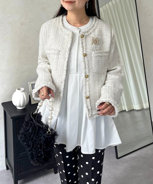 ラメツイードジャケット（ノーカラージャケット）｜prose verse