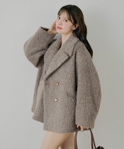 【chico チコ】金釦シャギールーズコート シャギーコート コート アウター 金釦シャギールーズコート（その他アウター）｜Chico（チコ）の