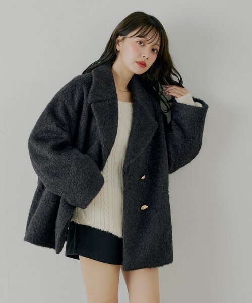 金釦シャギールーズコート（その他アウター）｜Chico（チコ）の