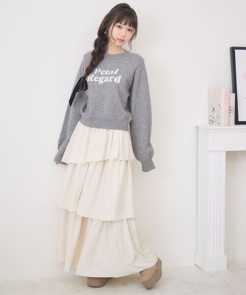 ems excite(エムズエキサイト)の「イレヘムティアードロングSK(スカート・レディース・ブラック/ラベンダー/ナチュラル・FREE)」の4枚目の写真