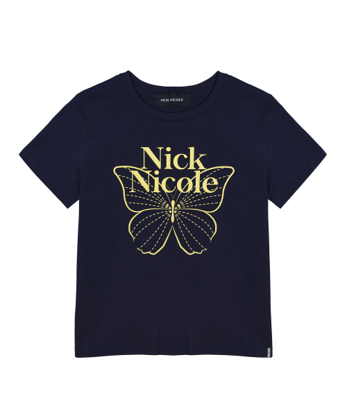 NICK&NICOLE（ニックアンドニコール）の「BUTTERFLY NICOLE LABEL SLIM TOP_NAVY YELLOW（Tシャツ/カットソー・レディース・その他・FREE）」の4枚目の写真