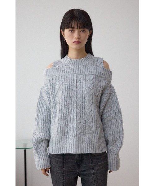 セール】オープンショルダーケーブルニット（ニット/セーター）｜AZUL