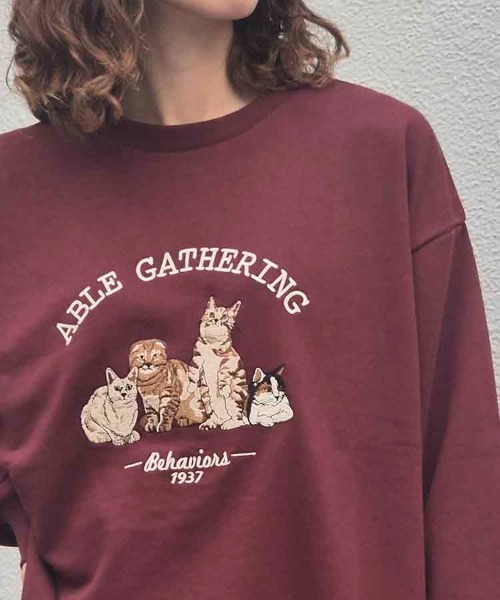 Bleu Bleuet(ブルーブルーエ)の「アニマル刺繍スウェット(スウェット・レディース・レッド/チャコール/キナリ・FREE)」の7枚目の写真