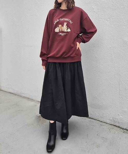 Bleu Bleuet(ブルーブルーエ)の「アニマル刺繍スウェット(スウェット・レディース・レッド/チャコール/キナリ・FREE)」の9枚目の写真