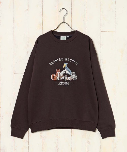 Bleu Bleuet(ブルーブルーエ)の「アニマル刺繍スウェット(スウェット・レディース・レッド/チャコール/キナリ・FREE)」の17枚目の写真