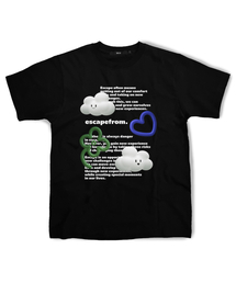 3DクラウドTシャツブラック
