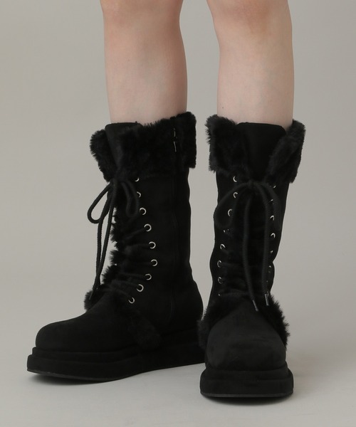 3.3 Field Trip （3.3フィールドトリップ）の「3.3 Field Trip／厚底レースアップファームートンブーツ（ブーツ・レディース・ベージュ/ブラック・MEDIUM/LARGE）」の15枚目の写真