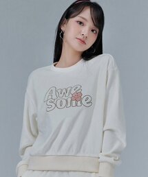 女性起毛刺繍スウェットTシャツ-CFRG5174D0A