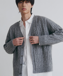 NODU（ノードユー）の「ケーブルサドルクロップカーディガン[グレー]（カーディガン/ボレロ）」