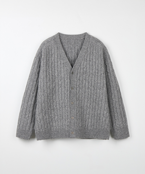 NODU（ノードユー）の「ケーブルサドルクロップカーディガン[グレー]（カーディガン/ボレロ・メンズ・その他・MEDIUM/LARGE）」の6枚目の写真