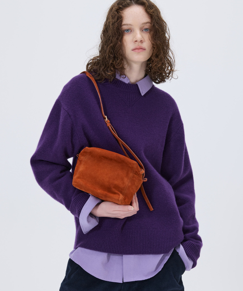 ESSENTIAL CASHMERE KNIT SWEATER PURPLE