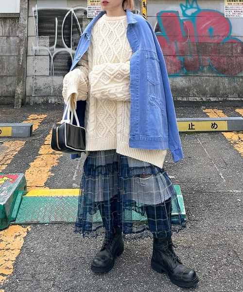 Alley Tokyo(アリートーキョー)の「【MENDL'S】ウォッシュ加工モンスターカバーオール(デニムジャケット・レディース・ブラウン/ブルー・FREE)」の21枚目の写真