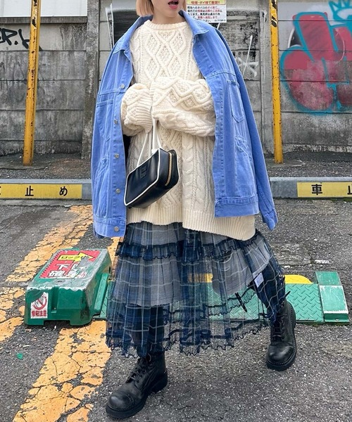 Alley Tokyo(アリートーキョー)の「【MENDL'S】ウォッシュ加工モンスターカバーオール(デニムジャケット・レディース・ブラウン/ブルー・FREE)」の13枚目の写真