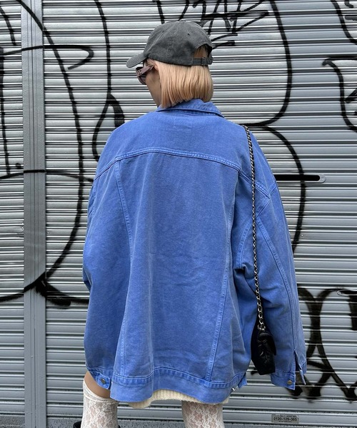 Alley Tokyo(アリートーキョー)の「【MENDL'S】ウォッシュ加工モンスターカバーオール(デニムジャケット・レディース・ブラウン/ブルー・FREE)」の10枚目の写真