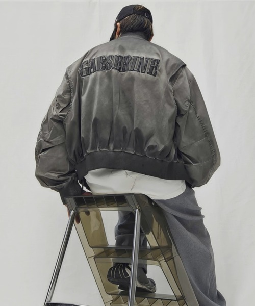 A'GEM/9×.kom『select/セレクト』GABSERINE BACK LOGO MA-1 JACKET