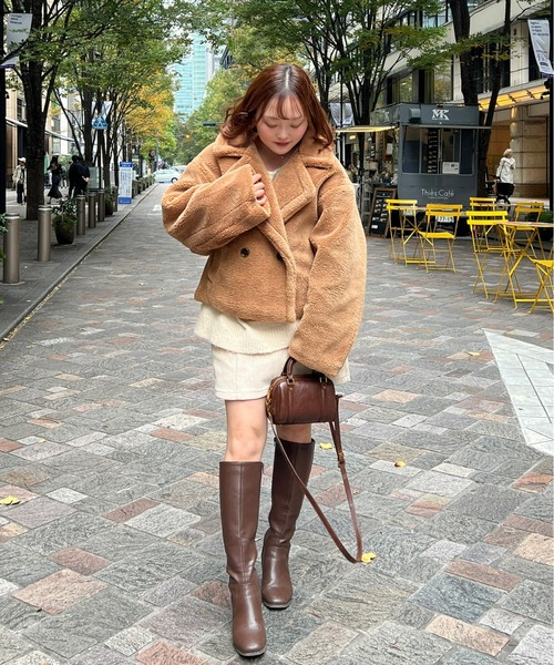 Olu.（オルドット）の「テーラードボアショートコート（その他アウター・レディース・ベージュ/ブラウン/アイボリー・FREE）」の12枚目の写真