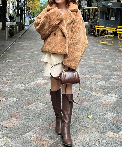 Olu.（オルドット）の「テーラードボアショートコート（その他アウター・レディース・ベージュ/ブラウン/アイボリー・FREE）」の13枚目の写真