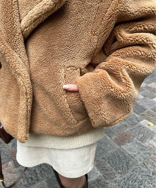 Olu.（オルドット）の「テーラードボアショートコート（その他アウター・レディース・ベージュ/ブラウン/アイボリー・FREE）」の15枚目の写真