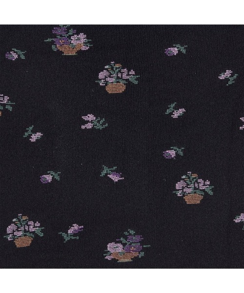 ANNA SUI（アナスイ）の「フローティングフラワーポットタイツ（タイツ/ストッキング・レディース・ダークグレー/ブラック・M～Ｌ）」の9枚目の写真