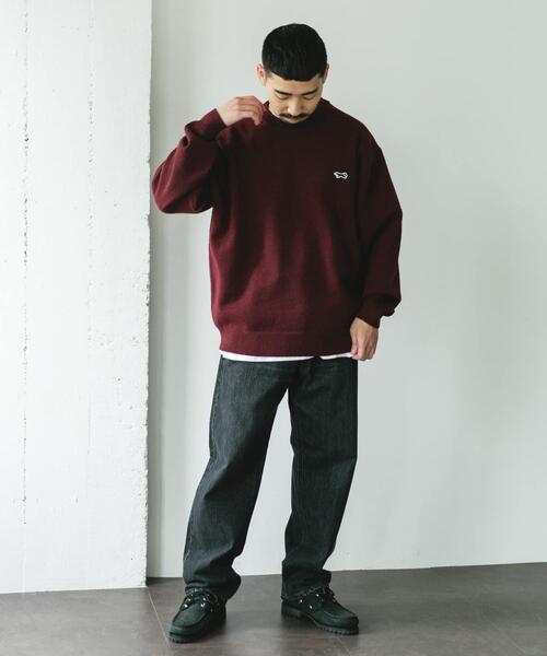 PENNEYS（ぺニーズ）の「『別注』PENNEYS×DOORS　THE FOX クルーネックスフレニット（ニット/セーター・メンズ・オフホワイト/ネイビー/レッド系その他/チャコールグレー・LARGE/MEDIUM/X-LARGE）」の6枚目の写真