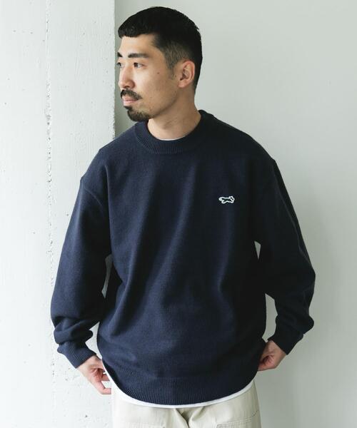 PENNEYS（ぺニーズ）の「『別注』PENNEYS×DOORS　THE FOX クルーネックスフレニット（ニット/セーター・メンズ・オフホワイト/ネイビー/レッド系その他/チャコールグレー・LARGE/MEDIUM/X-LARGE）」の19枚目の写真