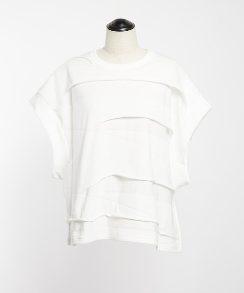 gomme（ゴム）の「ルーズパネルＴ（Tシャツ/カットソー・レディース・ホワイト/ブラック/チャコールグレー・MEDIUM）」の17枚目の写真