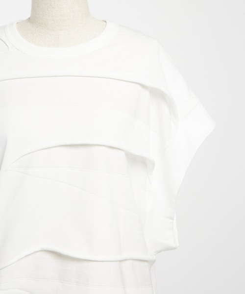 gomme（ゴム）の「ルーズパネルＴ（Tシャツ/カットソー・レディース・ホワイト/ブラック/チャコールグレー・MEDIUM）」の16枚目の写真