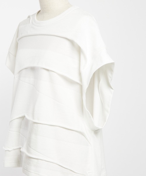 gomme（ゴム）の「ルーズパネルＴ（Tシャツ/カットソー・レディース・ホワイト/ブラック/チャコールグレー・MEDIUM）」の12枚目の写真