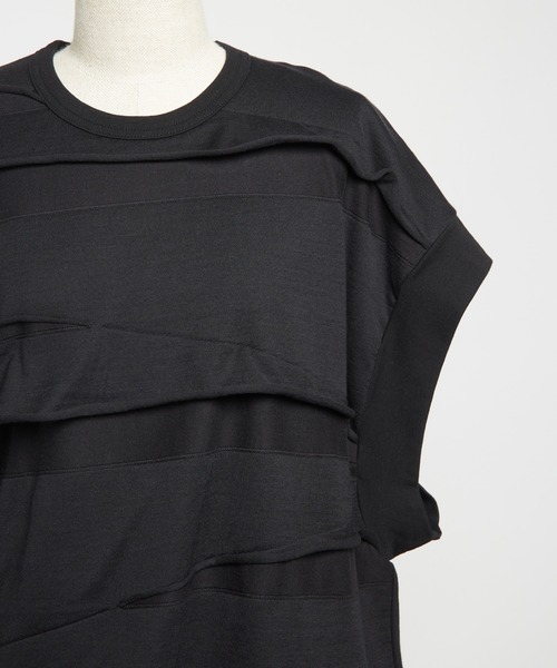 gomme（ゴム）の「ルーズパネルＴ（Tシャツ/カットソー・レディース・ホワイト/ブラック/チャコールグレー・MEDIUM）」の9枚目の写真