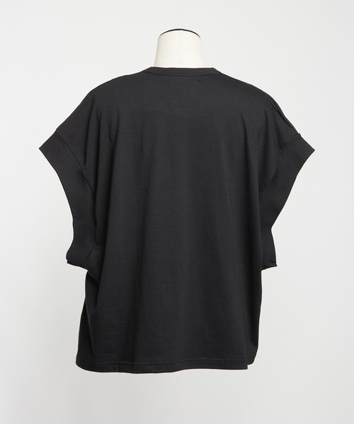 gomme（ゴム）の「ルーズパネルＴ（Tシャツ/カットソー・レディース・ホワイト/ブラック/チャコールグレー・MEDIUM）」の7枚目の写真