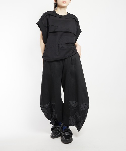 gomme（ゴム）の「ルーズパネルＴ（Tシャツ/カットソー・レディース・ホワイト/ブラック/チャコールグレー・MEDIUM）」の20枚目の写真