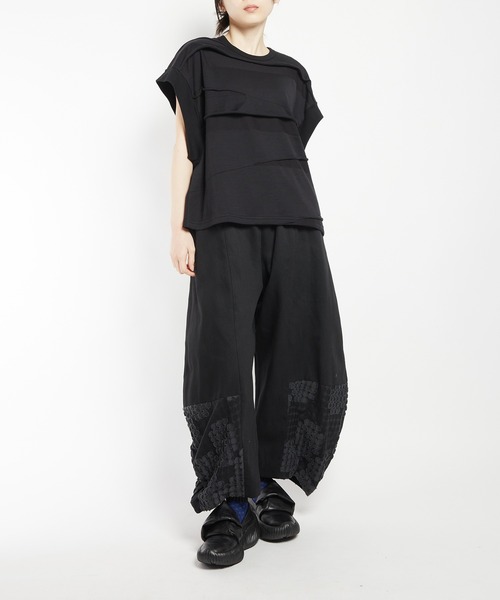 gomme（ゴム）の「ルーズパネルＴ（Tシャツ/カットソー・レディース・ホワイト/ブラック/チャコールグレー・MEDIUM）」の21枚目の写真