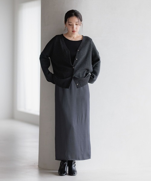 Andemiu（アンデミュウ）の「【WEB限定】アソートナロースカート631417（スカート・レディース・チャコールグレー/ブラック/ダークグリーン/ライトグリーン/アイボリー・FREE）」の8枚目の写真