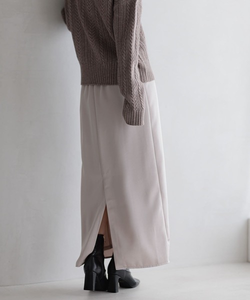 Andemiu（アンデミュウ）の「【WEB限定】アソートナロースカート631417（スカート・レディース・チャコールグレー/ブラック/ダークグリーン/ライトグリーン/アイボリー・FREE）」の12枚目の写真