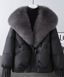 AMAJI（アマジ）の「ふわもこファー ボリュームフード ショートブルゾン（ブルゾン）」