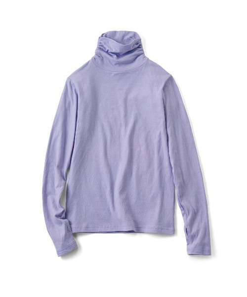 Live in comfort(リブインコンフォート)の「【おはだが気になるみんなへ】リブ イン コンフォート コットンシルクのダブルガーゼ天じくで作った ふわふわ肌心地の寄り添いタートルトップス(Tシャツ/カットソー・レディース・ライトパープル/ブラック/グレイッシュベージュ・L/LL/M/3L)」の3枚目の写真