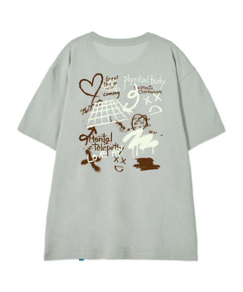 ASTRAL PROJECTION（アストラルプロジェクション）の「[グラフィティ]コットンルーズフィット半袖Tシャツ_ダスティミント（Tシャツ/カットソー・メンズ・その他・LARGE/MEDIUM/X-LARGE/XX-LARGE）」の3枚目の写真