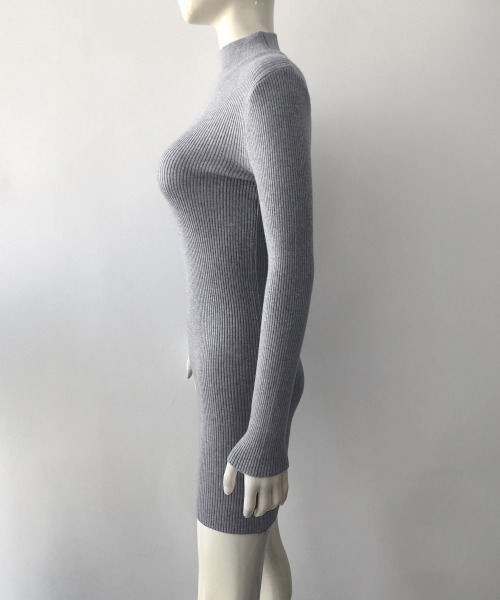 Miniministore(ミニミニストア)の「ニットワンピース 長袖 タイトワンピース(ワンピース・レディース・ワインレッド/グレー/アイボリー/ホワイト/ベージュ/ブラック・FREE)」の14枚目の写真