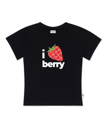 アイストロベリープリンティングスリムフィット半袖Tシャツブラック