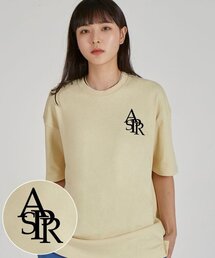 シンボルロゴラウンドネック15番手綿半袖Tシャツ_バター