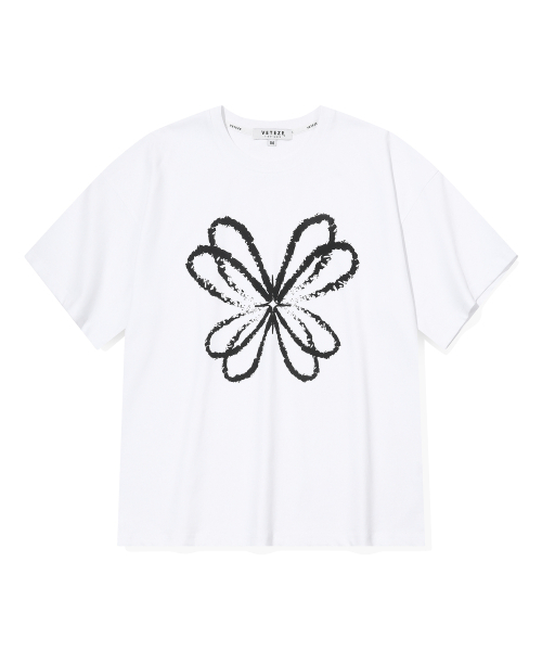 VETEZE(ベテゼ)の「オブエスタリボンスプレーティーシャツ (ホワイト)(Tシャツ/カットソー・レディース・ホワイト・MEDIUM/LARGE/X-LARGE)」の1枚目の写真