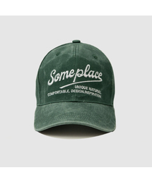 SOME PLACE（サムプレイス）の「ベースサンプルプレイス ヴィンテージロゴ刺繍コットンボールキャップ帽子 [グリーン]（キャップ）」