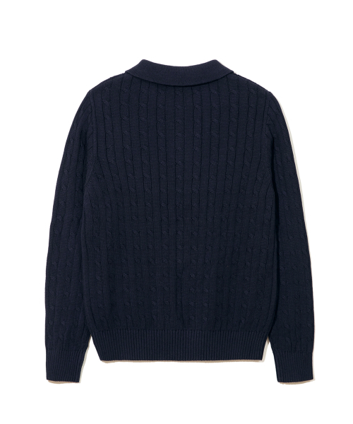 YALE(イェール)の「ウィメンズケーブルポロニット_ネイビー(ニット/セーター・レディース・その他・SMALL/MEDIUM/LARGE)」の3枚目の写真
